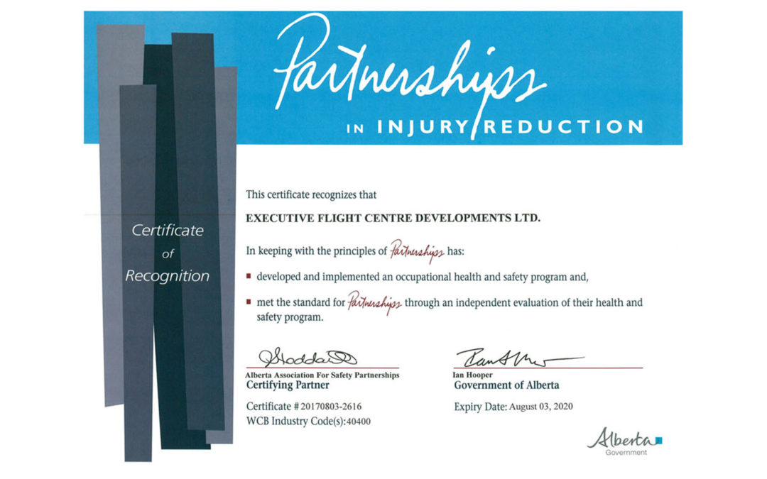 EFC Developments Achieves COR (Certificate of Recognition) Certification